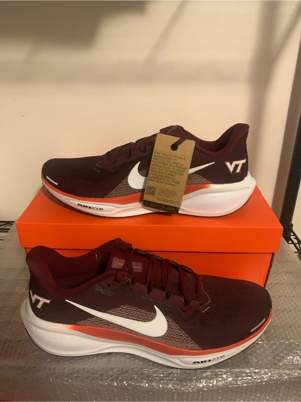 Nike Air Zoom Pegasus 41 Virginia Tech FZ5152-600 - Men’s Size 14